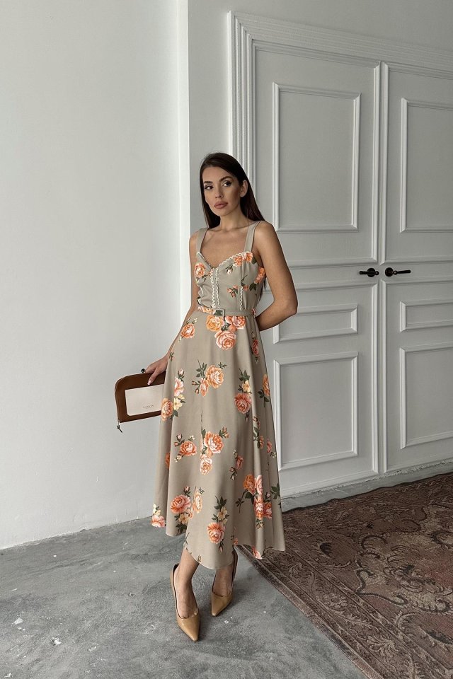 Bebe Mavi İnce Kemer Detaylı Elbise